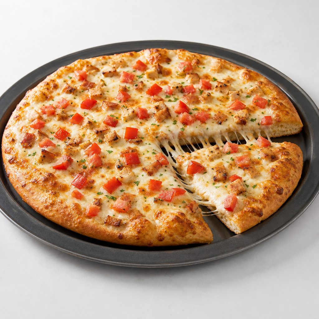 Chicken Alfredo Pizza.